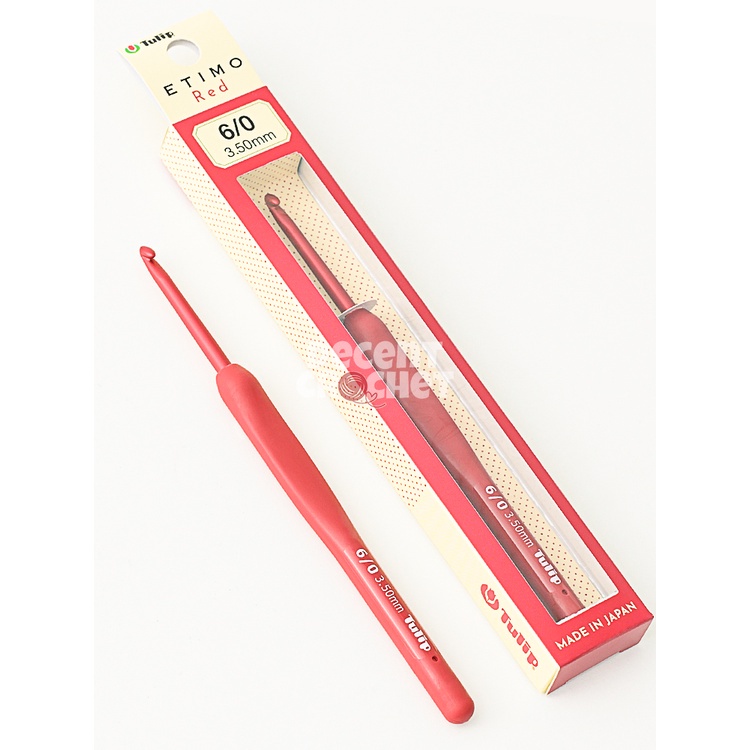 [SATUAN] Hakpen (Alat/Jarum Rajut) Tulip ETIMO RED Crochet Hooks With Cushion Grip Ukuran 1-10.5