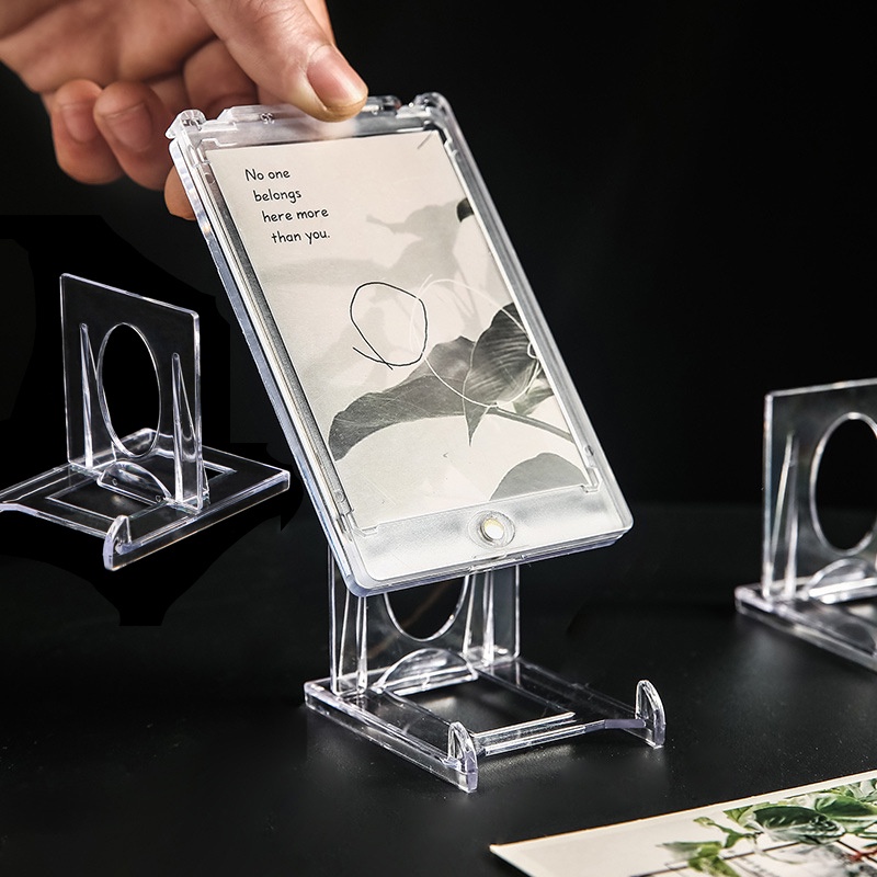 Stand Display Plakat Akrilik Transparan Kreatif Bracket Stand Adjustable Untuk Frame Foto Phone Holder Tag Rak Organizer Rumah