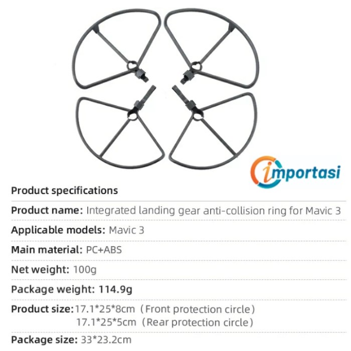 Propeller Guard DJI MAVIC 3 with Landing Gear Ring Bumper Protector