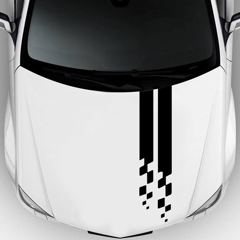 Fashion Mobil DIY Hood Cover Stiker Vinyl Film Garis Panjang Bergaya Besar Decals Olahraga Balap Auto Styling Modifikasi Dekorasi Aksesoris