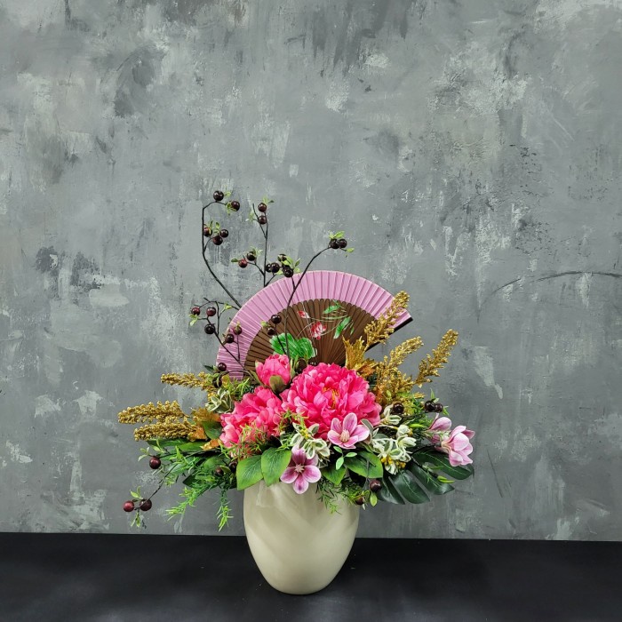 RANGKAIAN BUNGA ARTIFICIAL PREMIUM-BUNGA MAGNOLIA-BUNGA MEJA-RV387