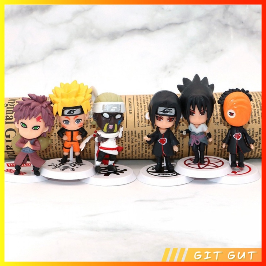 Action Figure Pajangan Mainan Naruto Shippuden Sasuke 1 Set Cute Ver.