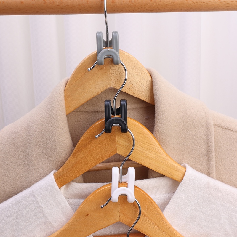 [Unggulan] Bantalan Kuat Rak Pengering Lemari Hemat Ruang Organize Alat Anti-slip Handbag Topi Kunci Rak Dapat Ditumpuk S-type Hanging Pegs Clothes Hanger Connecting Hooks