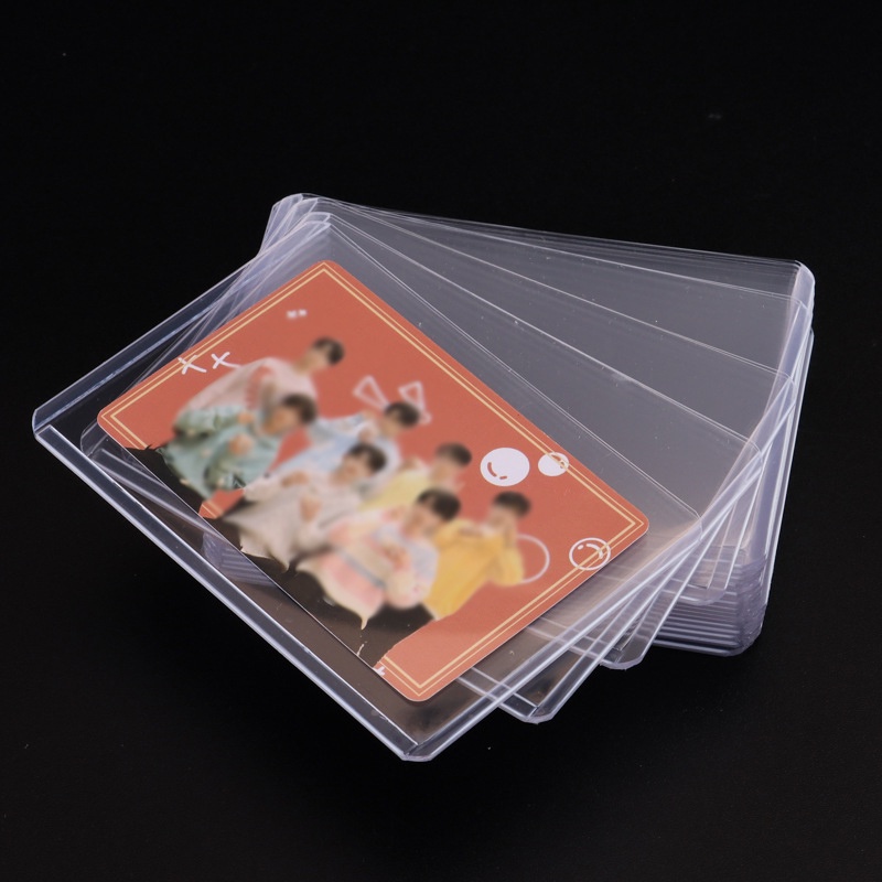 Vertikal/horizontal PVC Transparan Waterproof Card Holder/Sarung Pelindung Koleksi Kartu Gaming/Kartu Bank Kredit Lengan Anti Debu