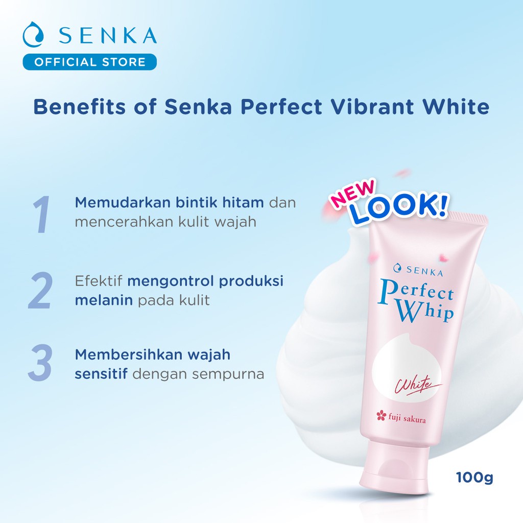 [9-23 May BUY 2 GET 6 Hadiah Terbatas/Hari] SENKA [Twinpack] Perfect Whip Vibrant White Facial Foam From Japan 100g