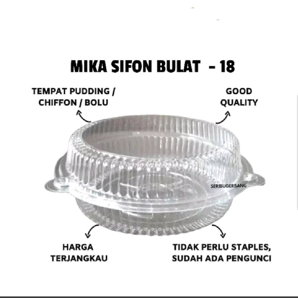 Tempat kue Bolu MIKA BOLU SIFON 18 CM - CHIFFON Tempat KUE BULAT ISI - 50 PCS  || PACKAGING KUE / SH