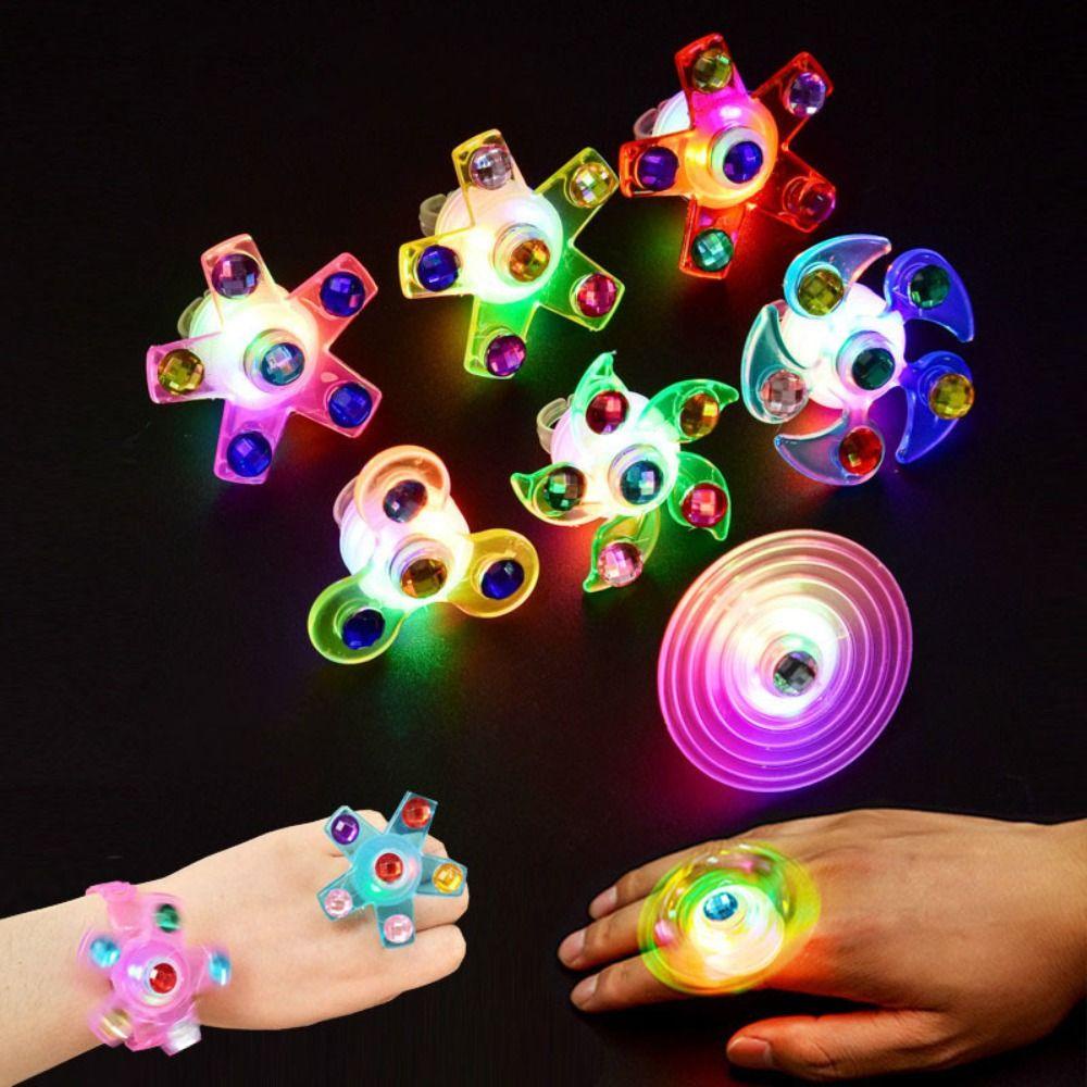 Fishstick LED Glow Rings Hadiah Ulang Tahun Nikmat Pesta Mainan Bercahaya Dapat Diputar Menyala Mainan Perlengkapan Pesta Luminous Rings