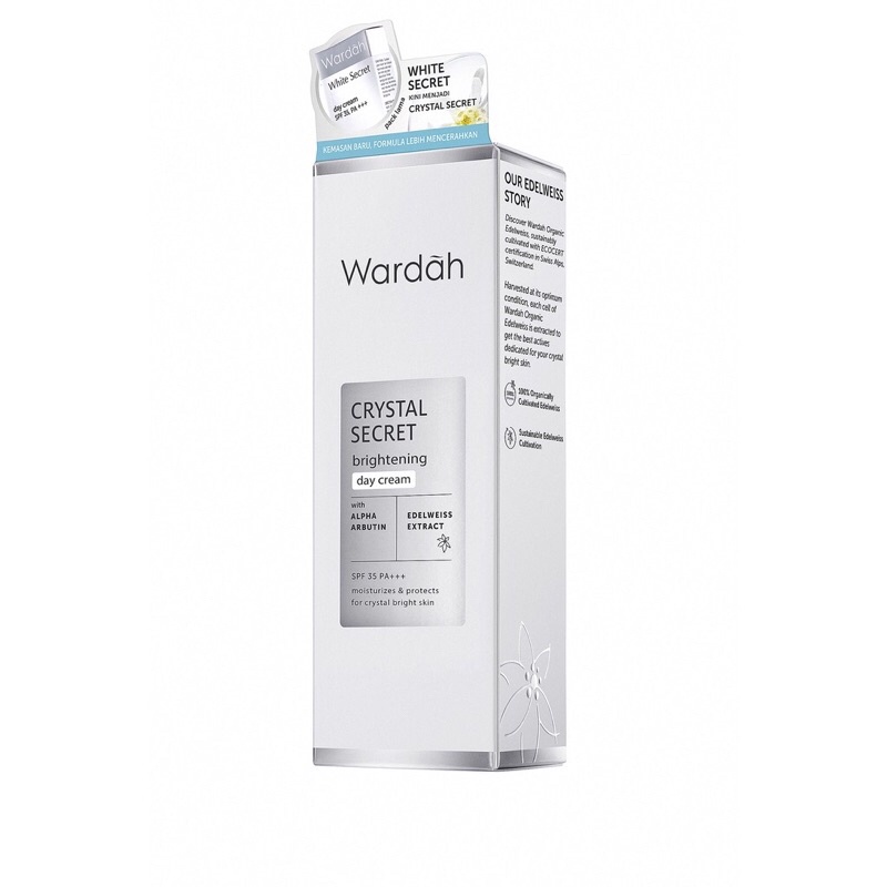 Wardah Crystal Secret Brightening Day Cream & Night Cream 17ml, 30ml / Krim Wardah Crystal Secret = 
