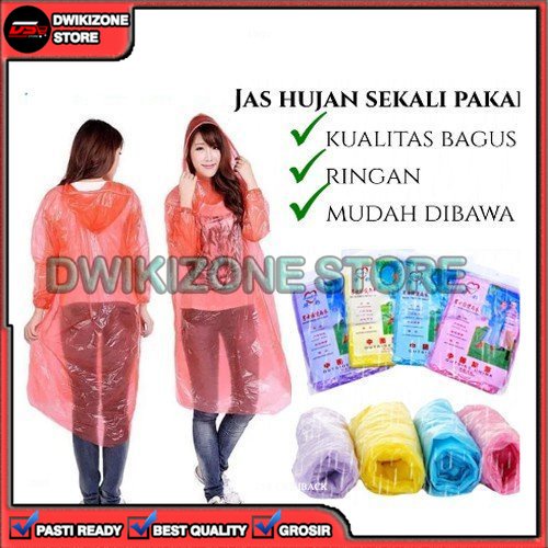 [GROSIR] MANTEL JAS HUJAN RAIN COAT PLASTIK DARURAT SEKALI PAKAI