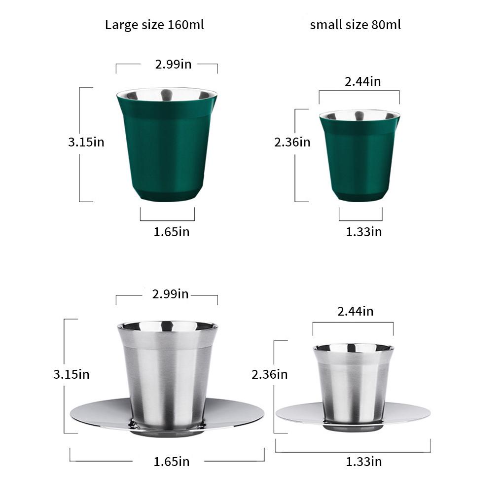 Stainless Steel Double Wall Mug Kopi Susu Air Kreatif Portabel Mug Cangkir Restoran Dapur Perlengkapan Kantor Hadiah