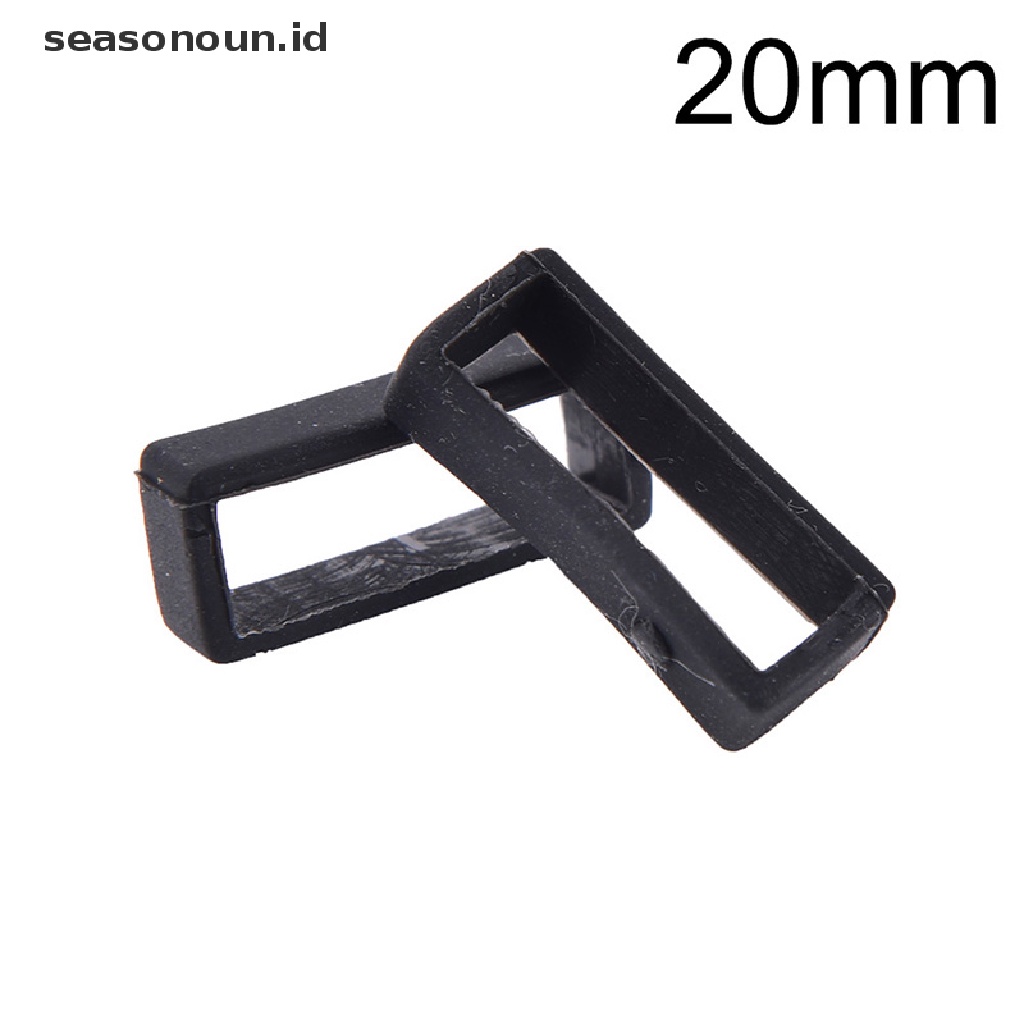 Seasonoun 2pcs 14mm-26mm Karet Silicone Watch Band Loop Strap Kecil Holder Loker Keeper.