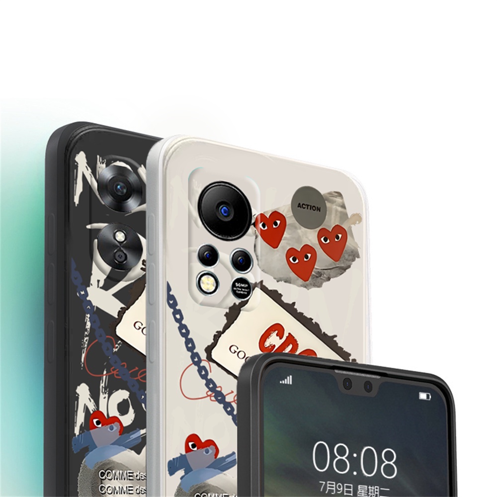 Soft Case IPhone 14 Pro Max 14Pro 13ProMax 12 12ProMax 11 11Pro 11ProMax 6s 7 8 XR XS Max SE 2020 Fasion Love Text Lukisan Elemen Grafis Penutup Sambungan