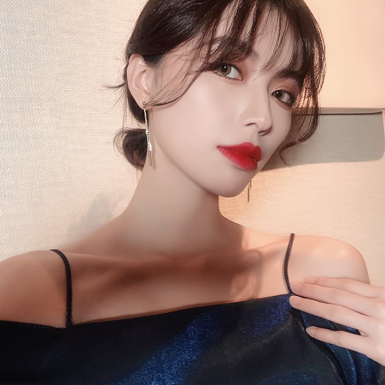 Anting Rumbai Panjang Perempuan Gaya Baru Gaya Keren Trendi Anting Sterling Silver Korea Influencer Anting Berkelas