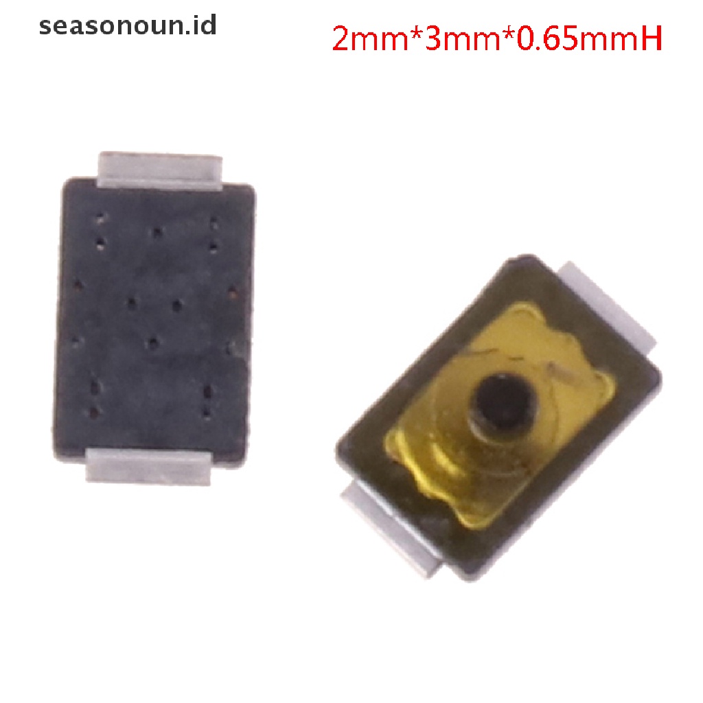 Seasonoun 10Pcs Mini 2 * 3 * H0.65mm Tactile Push Button Switch Tact 2pin Micro Switch SMD Untuk Kamera Ponsel.