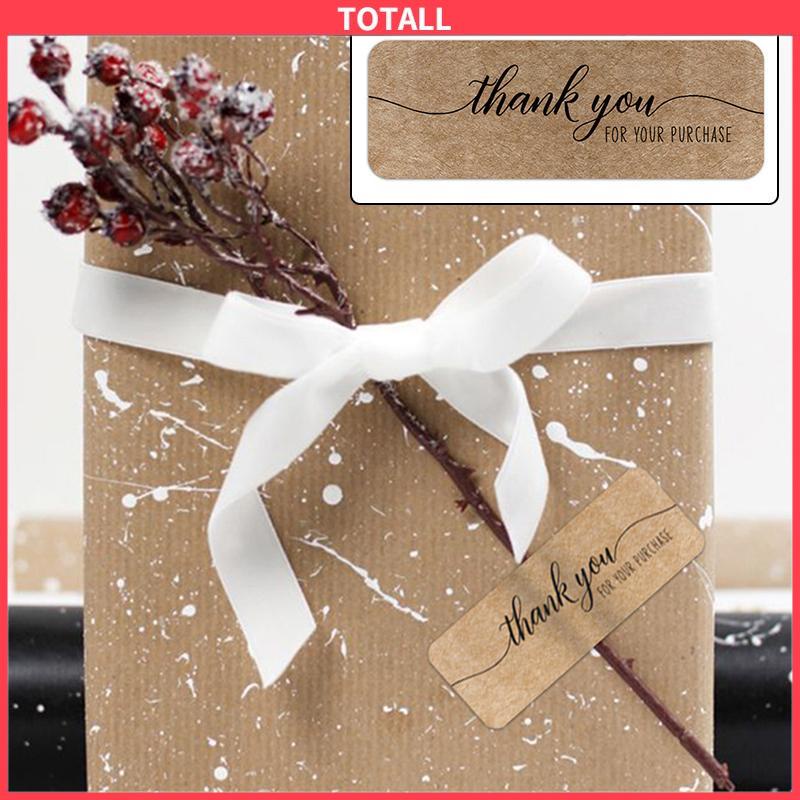 COD Stiker Thank You 1 roll Kertas Kraft Berbentuk Persegi Panjang-Totall