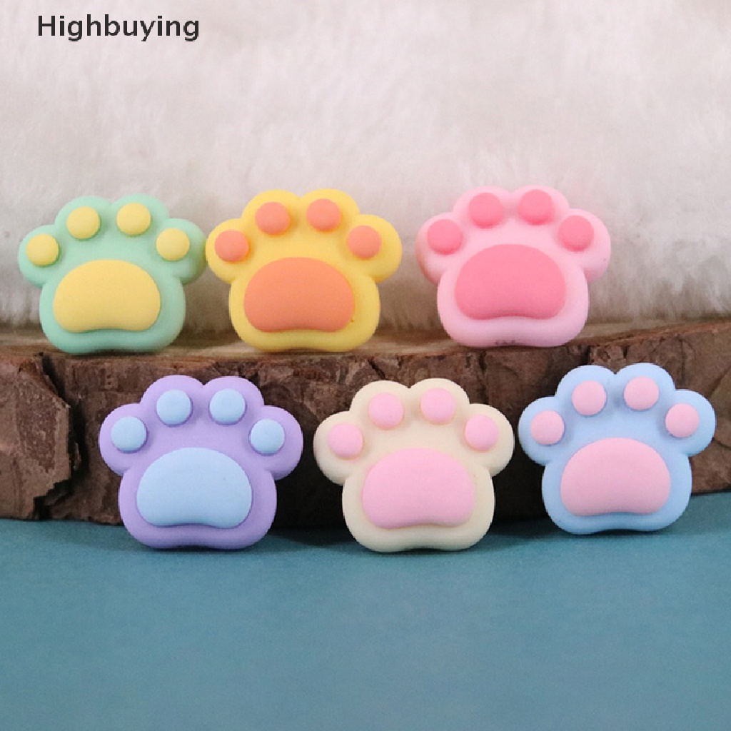 Hbid 10Pcs/lot Warna-Warni Lucu Beruang Paw Flatbacks Resin Cabochon Untuk Rambut Busur DIY Scrapbooking Phone Case Dekorasi Aksesoris Glory