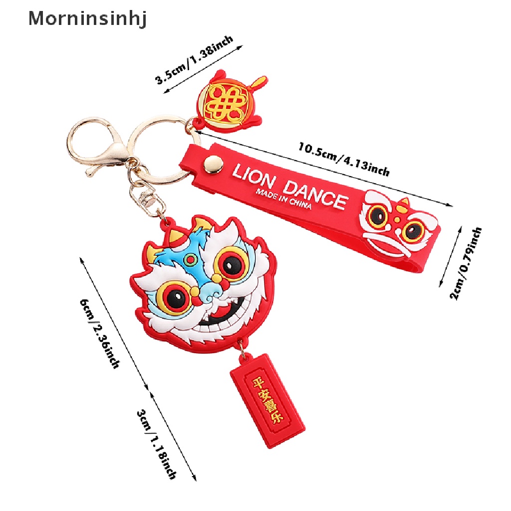 Mornin Lion Dance Head Keychain Keberuntungan Keberuntungan Angin Cina Gantungan Kunci Mobil Tas Liontin Kreatif Hadiah Kecil id