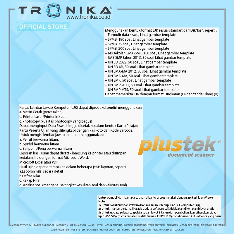 SCANNER PERIKSA NILAI LJK PLUSTEK SmartOffice PS283 Automatic Document Feeder (ADF)