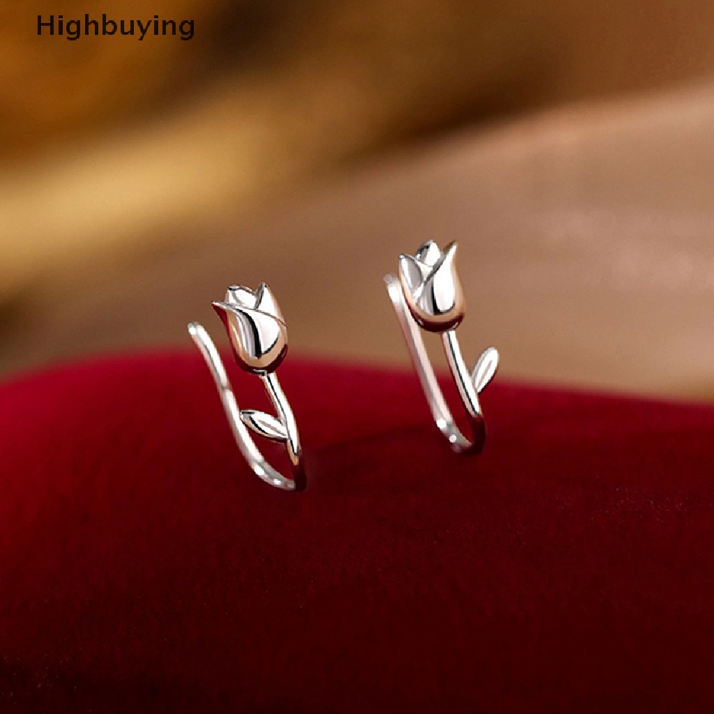 Hbid Anting Wanita Tulip Silver Earrings Designer Sense Perhiasan Aksesoris Grosir Anting Wanita Glory