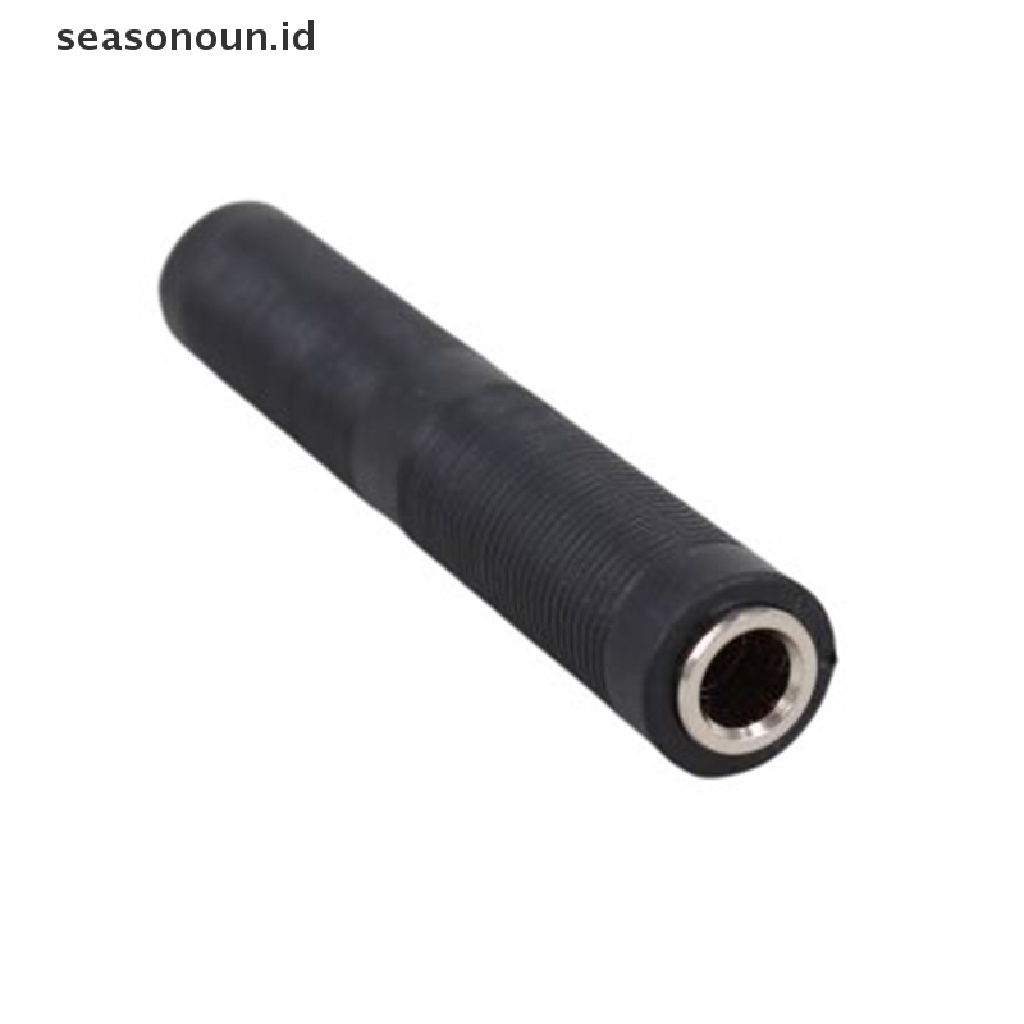 Seasonoun Microphone Audio Cable Extender Connector 6.35mm Audio Stereo Double Head Plug Adapter Cable Joiner Konektor Adaptor Female Ke Female.