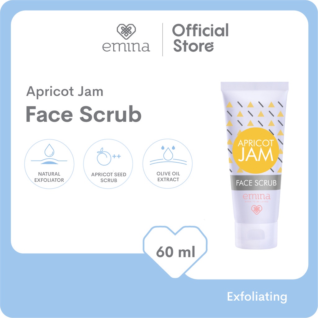 Emina Apricot Jam Face Scrub 60 mL - Scrub Eksfoliasi Wajah