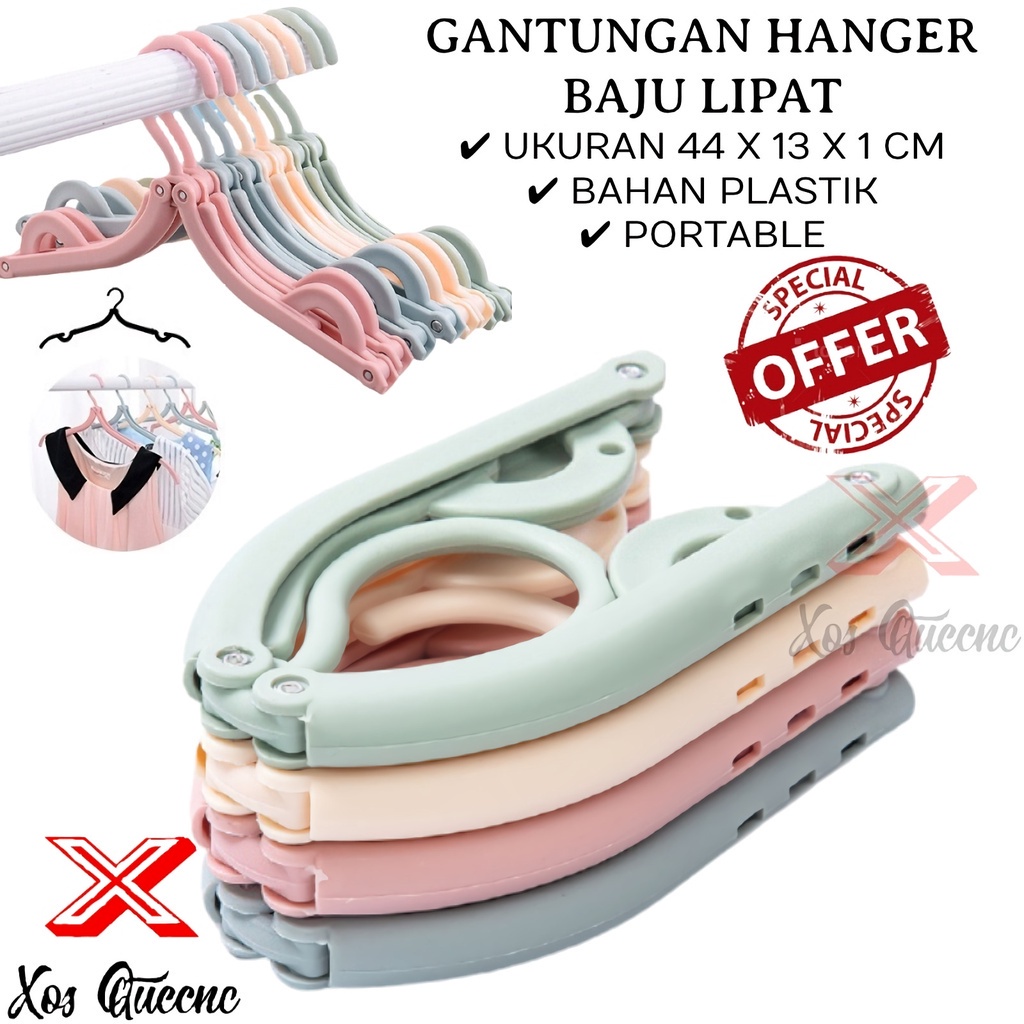 [XOQ] Hanger Baju Lipat / Hanger Portable / Hanger Lipat Travel / Gantungan Baju Lipat / Gantungan Baju