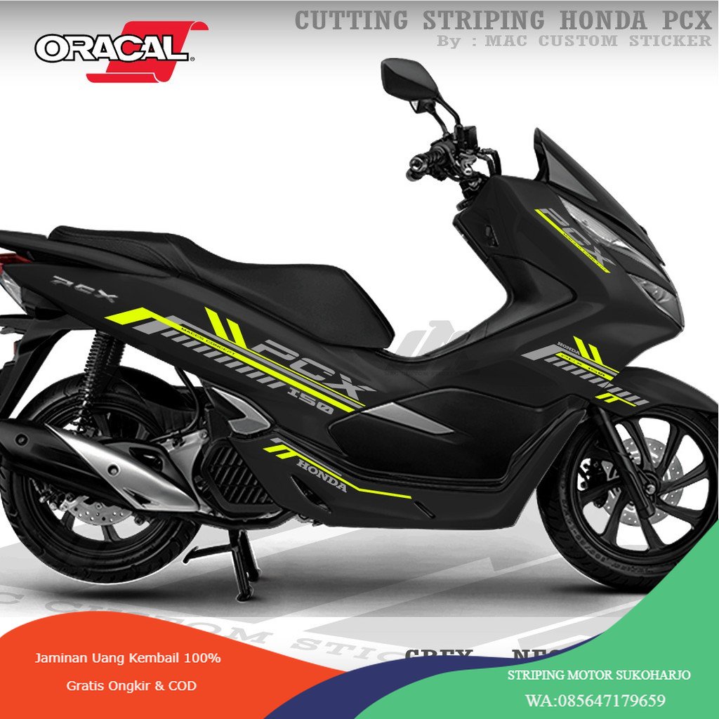 (PREMIUM) CB-PCX-08 - CUTTING STICKER PCX SEMUA WARNA MOTOR - WARNA STIKER KUNING STABILO