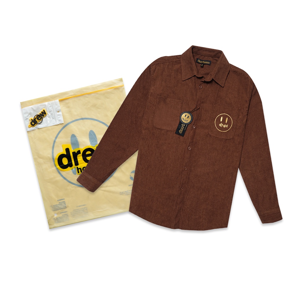 Drew House X Ssense Corduroy Long Sleeves Shirt Brown