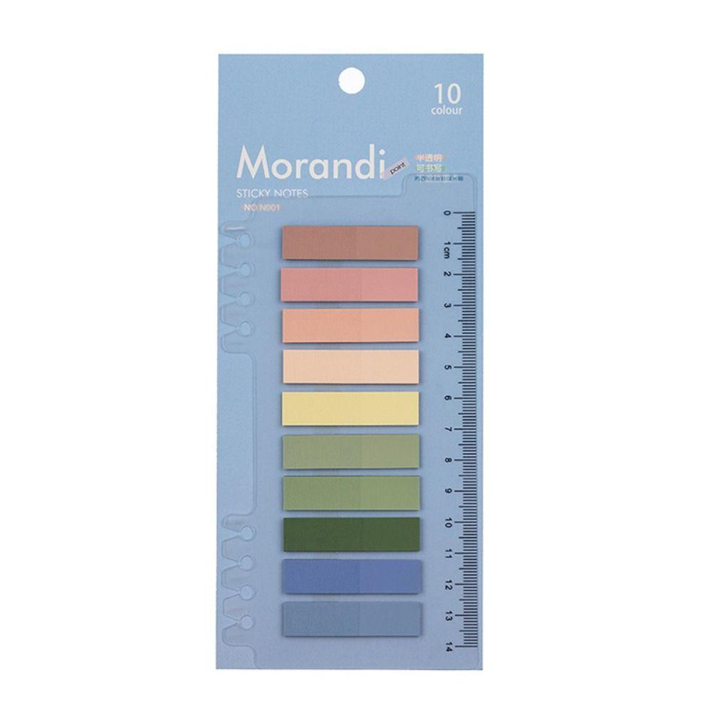 Lanfy Label Tempel Dengan Penggaris Sekolah 60 /120 /200Lembar Sticky Notes Dekorasi DIY Perlengkapan Kantor Label Siswa Bookmark