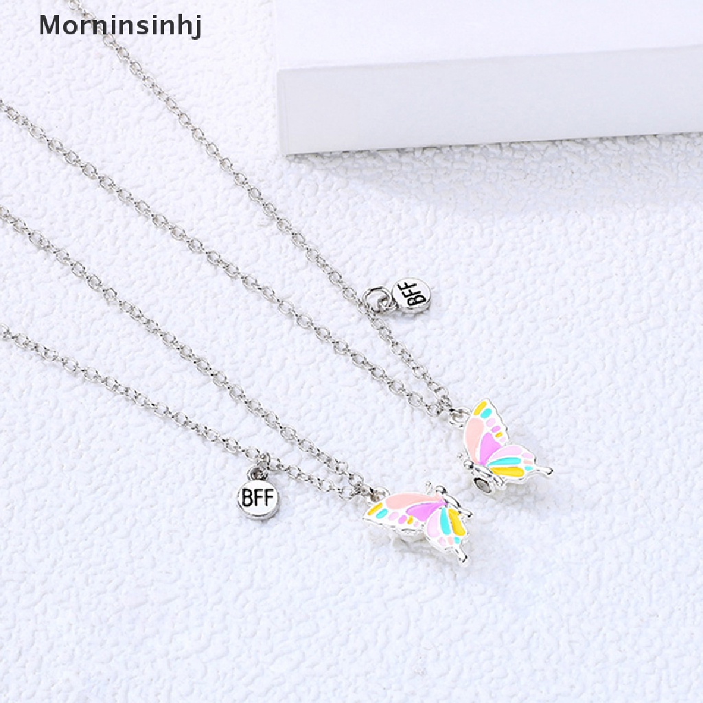 Mornin 2PCS Kalung Kupu-Kupu Best Friend BFF Kalung Persahabatan Untuk 2anak Perempuan Kekasih Pasangan Kalung Hadiah Ulang Tahun Jarak Jauh id