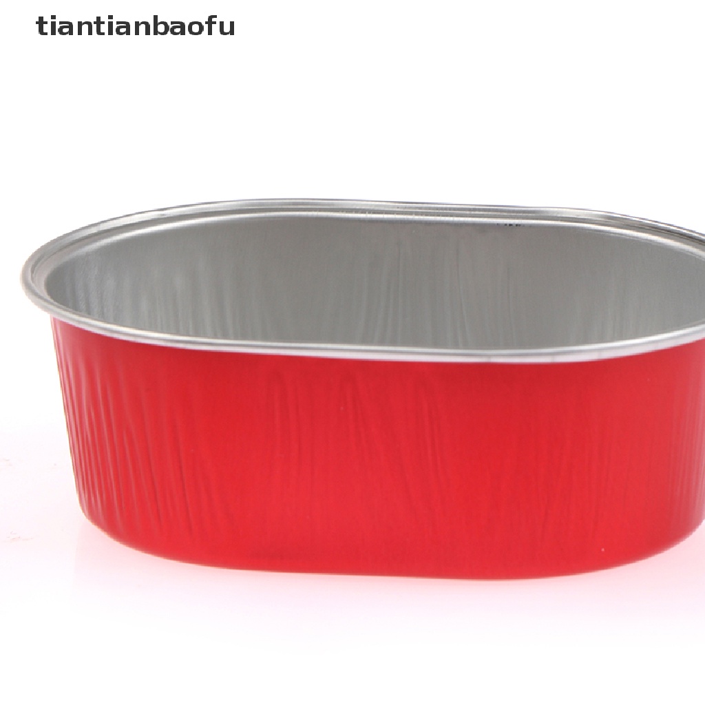 [tiantianbaofu] 10pcs Aluminium Foil Baking Cup Tahan Panas Kue Cups Cetakan Dengan Tutup Cupcake Boutique