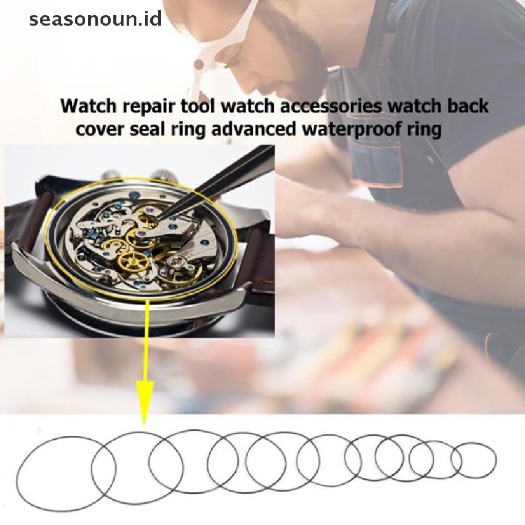 Seasonoun Waterproof 0.5/0.6/0.7mm O-Ring Watch Back Seal Cover Gaskets Alat Perbaikan Jam Tangan.