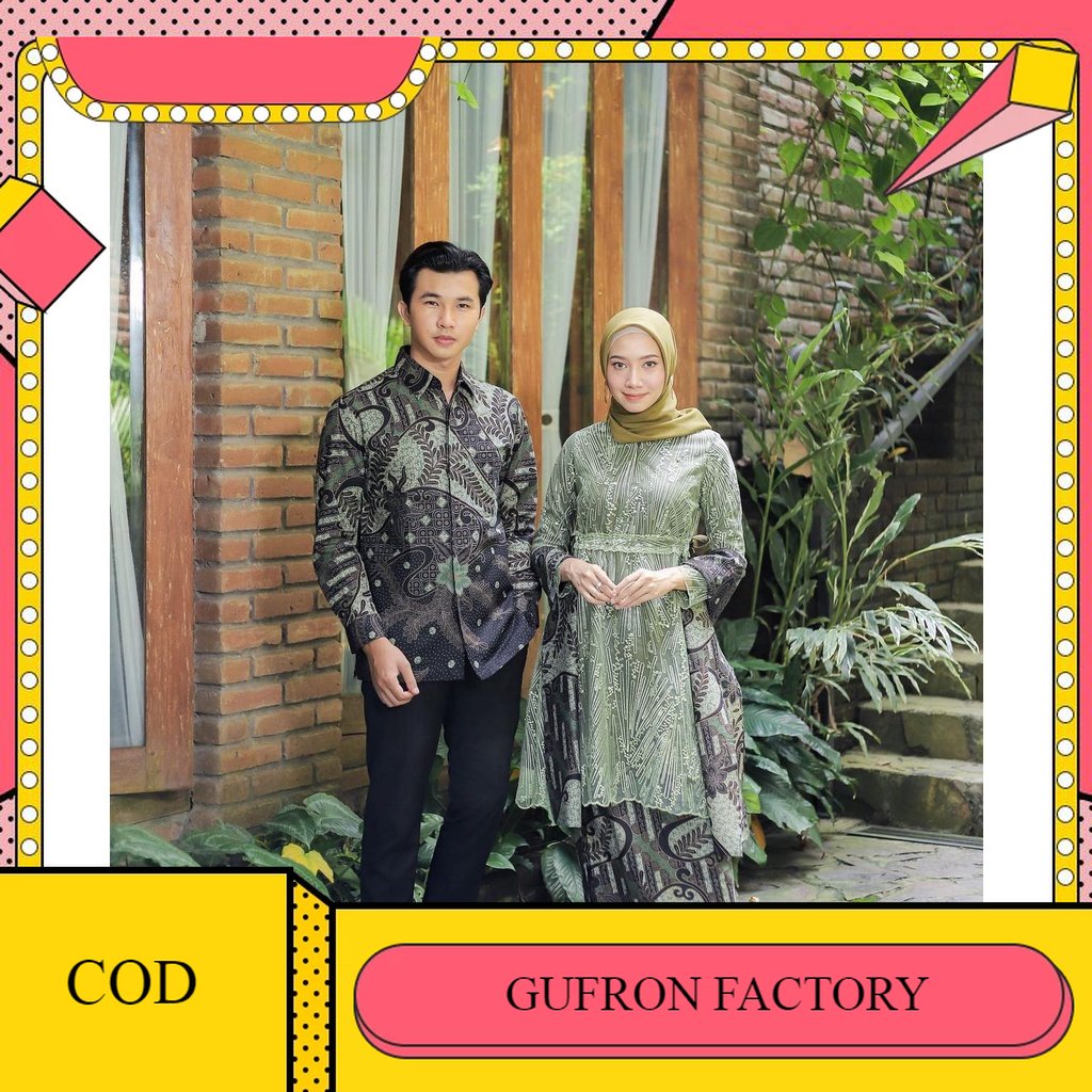 ADA ANAK  SHOPASHOP SOLO Batik Kebaya Couple Tunangan Couple Fayra Tulle Mutiara / Kebaya Wisuda/ Ke