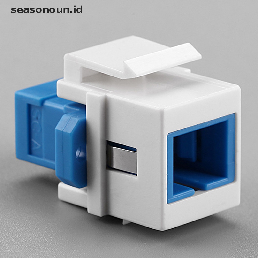 Seasonoun Keystone Jack SC Adapter Modul Fiber Optik SC F/F Keystone Module Coupler Untuk Wall Panel Terminal Block Panel Moung Box Adapter.