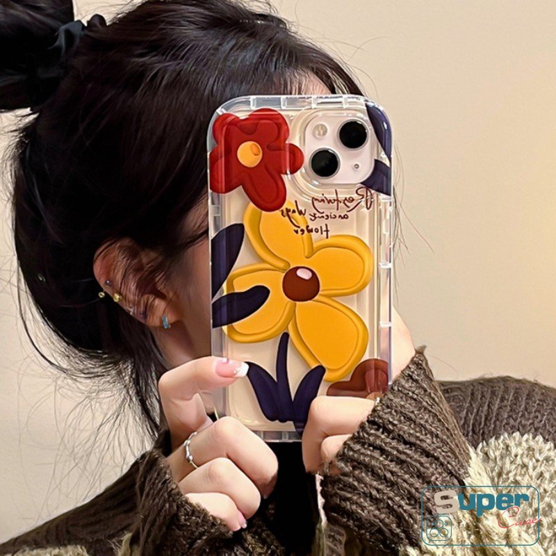 Airbag Cover Untuk VIVO Y36 Y20 Y21 Y16 Y17 Y11 Y22 Y15A V25 E Y35 Y12 Y15 Y12i Y15s Y20i Y33s Y02 S Y30 Y01 Y22s Y12s Y21s Y91 Y91C Y93 Y95 Ins Korea Lukisan Minyak Bunga Soft Case