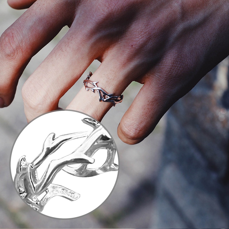 Fashion Punk Tidak Teratur Duri Pasangan Cincin Retro Hip-Hop Kepribadian Adjustable Jari Cincin Untuk Pria Wanita Pecinta Perhiasan Hadiah