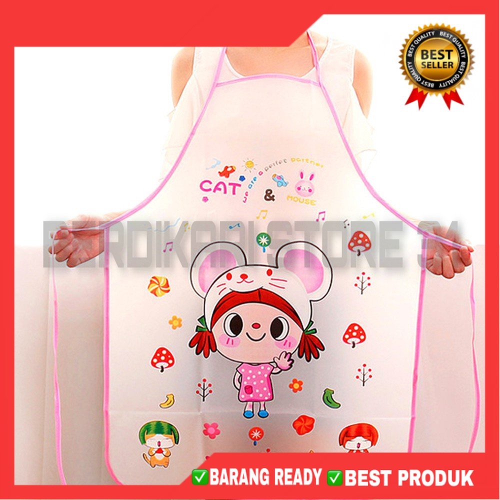 (BS)Celemek Apron Karakter Waterproof Anti Air Masak Dapur Anti Minyak Air Motif Hewan Lucu Cuci Piring