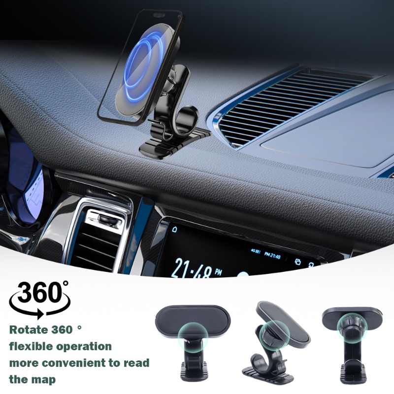 D6 Magnetic Car Phone Holder 360derajat Rotatable Mobile Phone Stand Auto Dashboard GPS Navigasi Bracket Dengan Bawah Self Adhesive Sticker