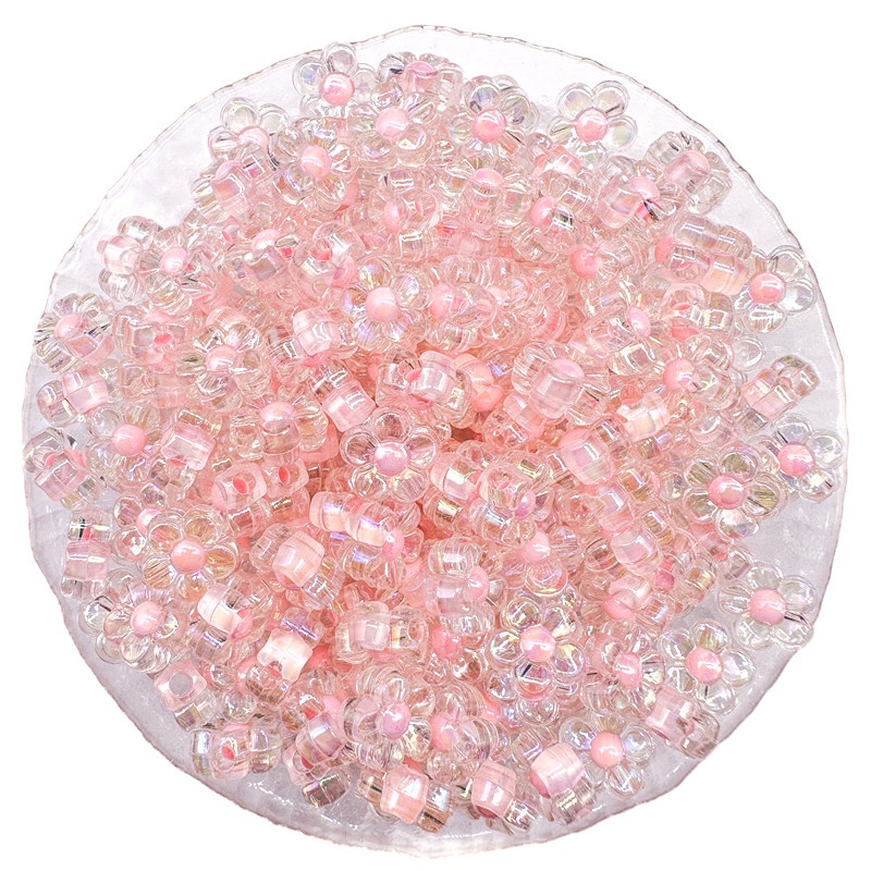 30pcs/pack12mm Akrilik Transparan AB Warna-Warni Plum Blossom Bunga Untuk DIY Perhiasan Gelang Membuat Aksesoris Manik-Manik