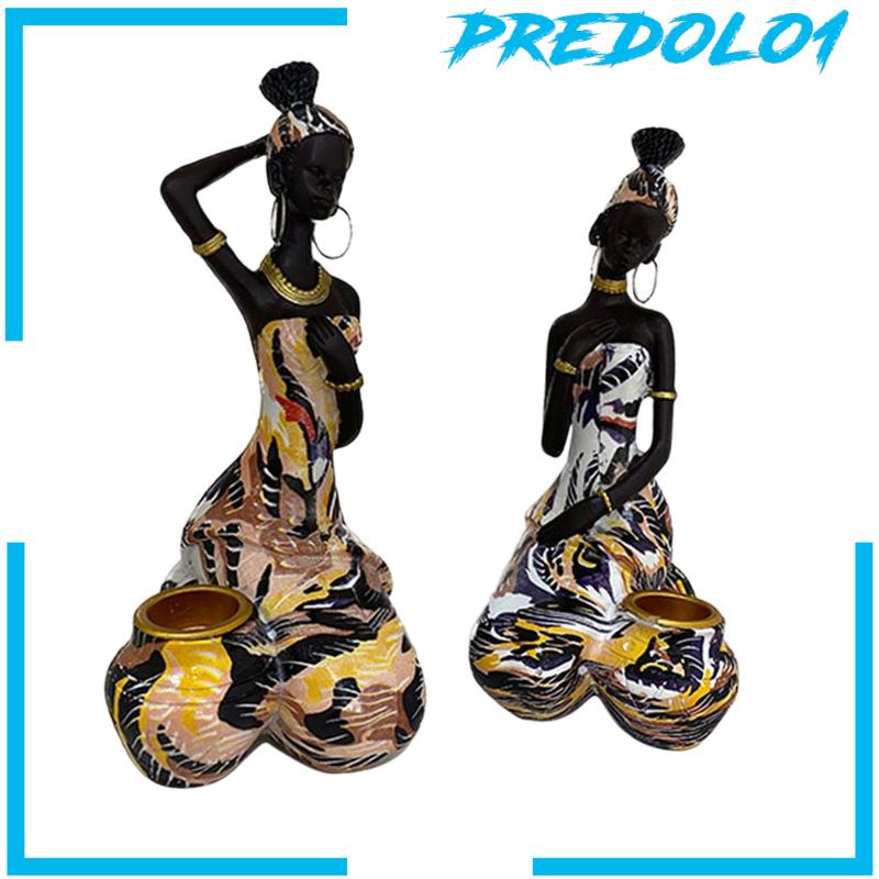 [Predolo1] Tempat Lilin Gaya Retro Candlestick Patung Wanita Exotic Afrika Untuk Masuk