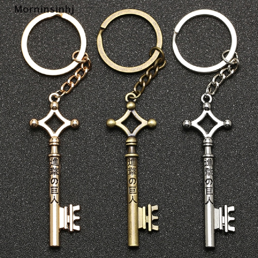 Mornin 1PC/Pair Anime Attack On Titan Gantungan Kunci Eren Key Shingeki No Kyojin Rantai Kalung Vintage Tali Rantai Liontin Kalung Perhiasan Anime Untuk Pria Cosplay id