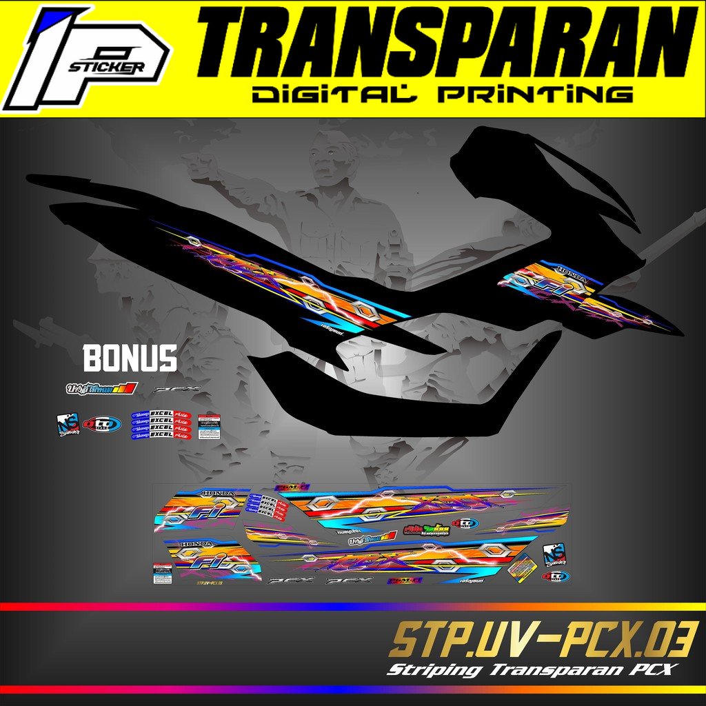 Stiker / Sticker Striping Variasi Motor PCX Stiker Motor Variasi Transparan / UV Thailook 003