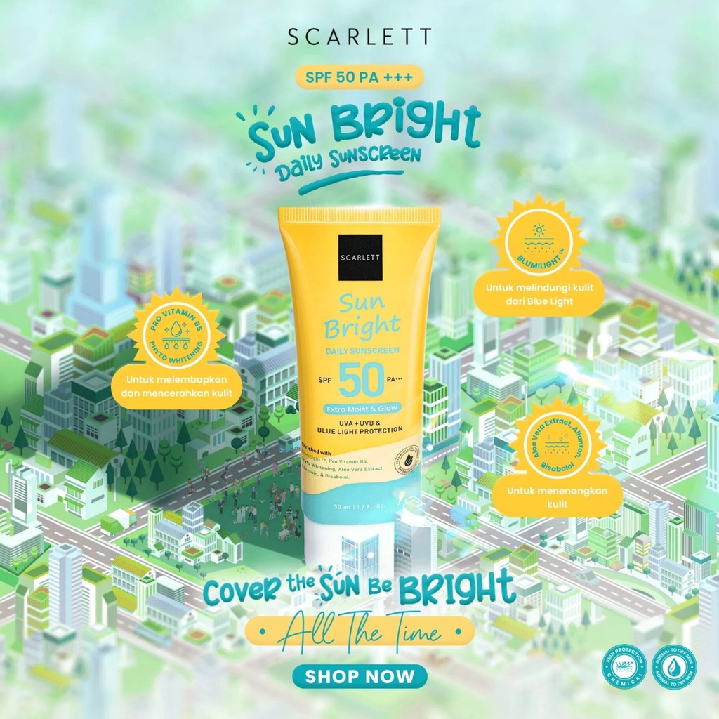 SCARLETT Sun Bright Daily Sunscreen SPF 50 PA++ - Apple_Kosmetik