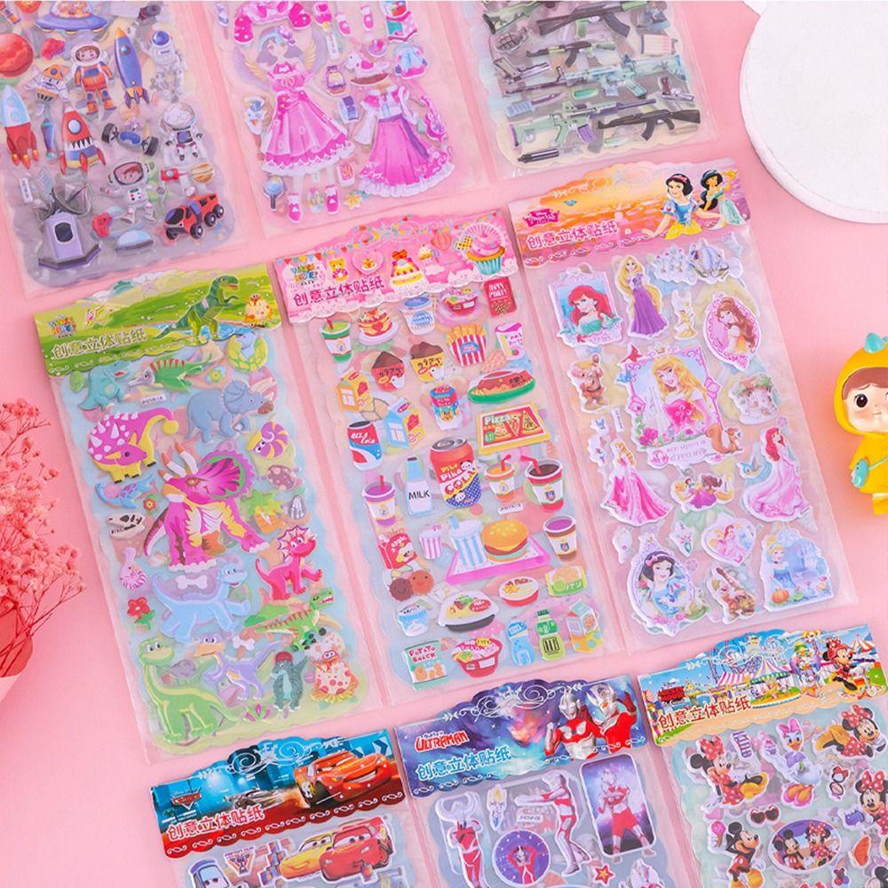 Lanfy 3D Gelembung Busa Stiker Kartun Anak DIY Scrapbook Siswa Tangan Akun Ponsel Case Dekoratif Stiker
