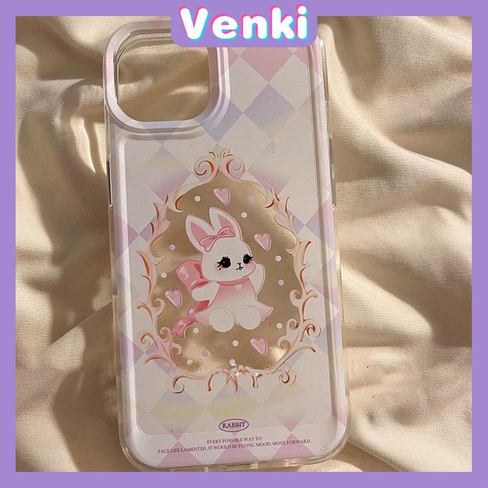 Case for iPhone 11 Soft TPU Clear Space Case Cute Cartoon Rabbit and Bear Plating Buttons Camera Protection ShockProof for iPhone 14 13 12 12 Plus 6 8 Plus XR XS