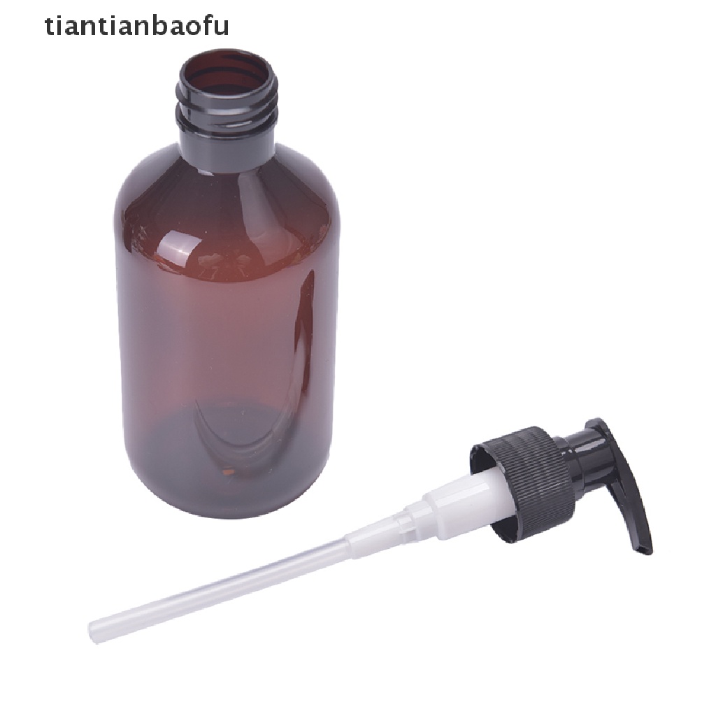 [tiantianbaofu] Botol Pencet Kosong Amber Plastik Dengan Wadah Sample Pump Lotion Hitam Butik