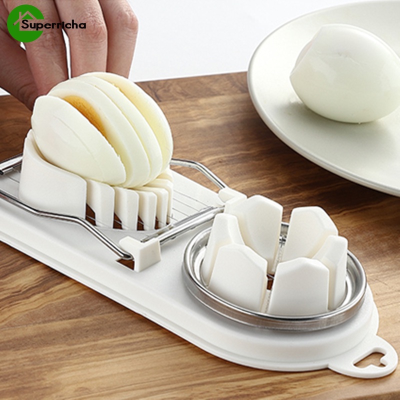 Hot Sale/Alat Pengiris Telur Stainless Steel Multifungsi/Kitchen Egg Slicer Cutter Cetakan Aksesoris Dapur Pengiris Masak Gadget