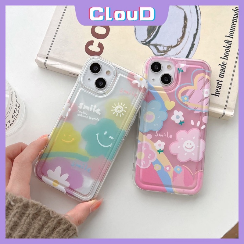Ins Korea Fresh Watercolor Flower Case Untuk Redmi A1 10A 10 9T 9C NFC 9A Redmi Note 10 10s 11s 9 11 Note9 Note10 Note10s Note11 Senyum Lucu Lembut Tpu Shockproof Airbag Cover
