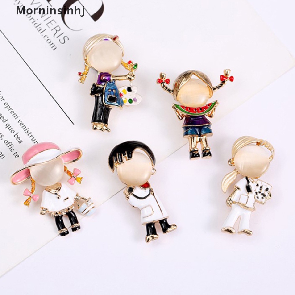 Mornin Paing Gadis Bros Untuk Wanita Opal Lucu Brooch Pin Fashion Anak id