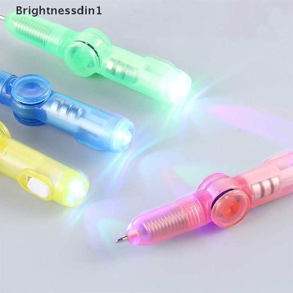 [Brightnessdin1] Baru 2in1 Tangan Spinner LED PEN Light Fidget Spin Autism Gyroscope Glow dark Boutique